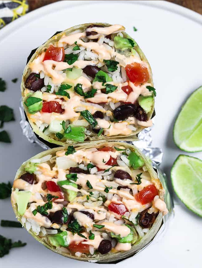 Chipotle Vegan Burrito with Cilantro Lime Rice Recipe ...