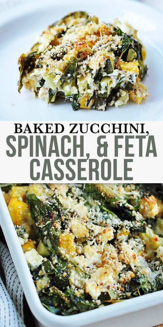 Baked Zucchini Spinach and Feta Casserole - Countsofthenetherworld.com